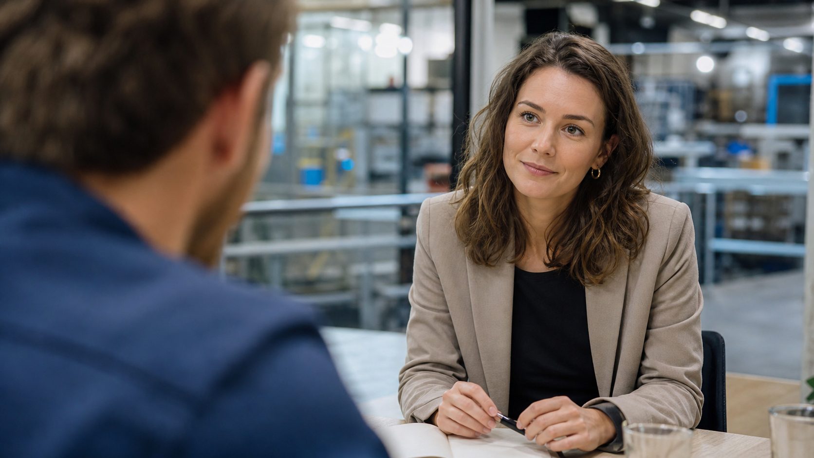 Kantoorgesprek als beeld bij opschalen na corona in de luchtvaartindustrie